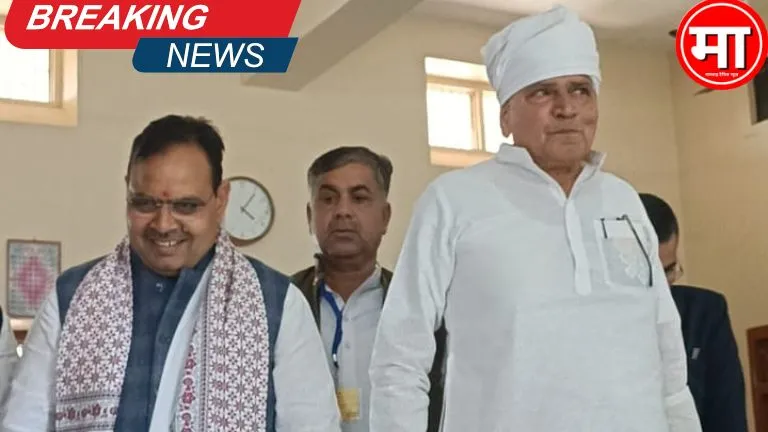 मुख्यमंत्री भजनलाल शर्मा ने भादरूणा पहुंचकर सांचौर विधायक जीवाराम चौधरी की माता को दी श्रद्धांजलि